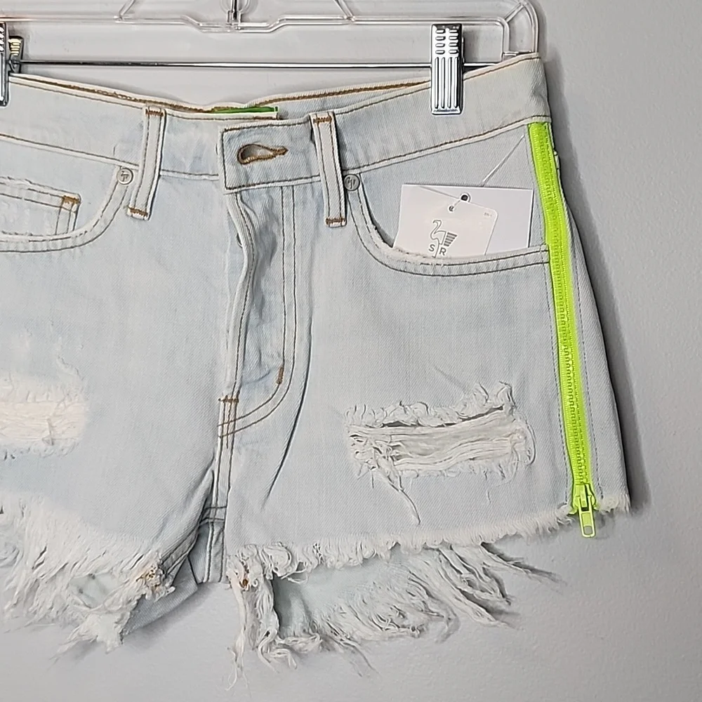 Sandrine Rose by Free People distressed shorts with side zippers size 25